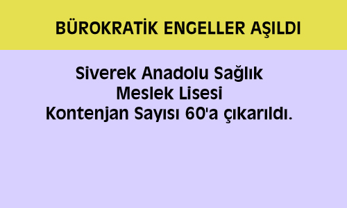 SAĞLIK MESLEK LİSESİ KONTENJAN SAYISI ARTIRILDI