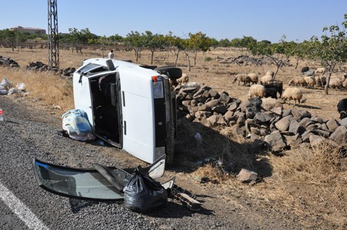 SİVEREK'TE TRAFİK KAZASI UCUZ ATLATILDI