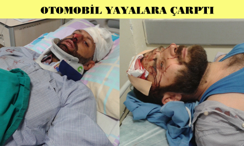 OTOMOBİL YOLDA YÜRÜYEN YAYALARA ÇARPTI: 2 YARALI