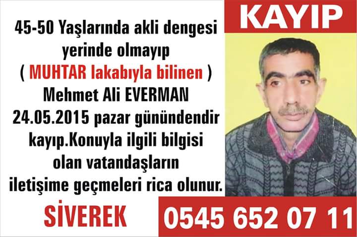 ENGELLİ VATANDAŞTAN 4 GÜNDÜR HABER ALINAMIYOR