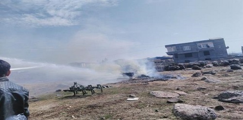 Boş arazide yangın