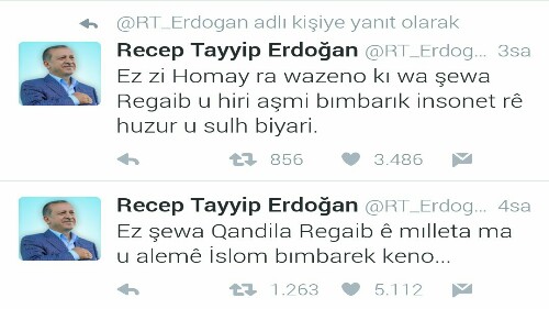 Erdoğan'dan Zazaca kandil mesajı