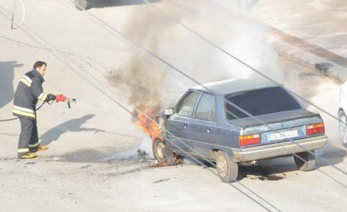 Siverekte LPGli araç alev alev yandı