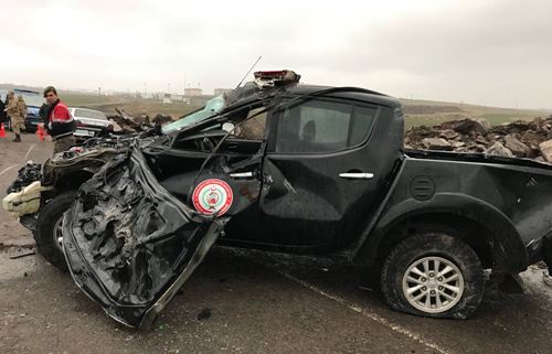 İtfaiye Öncü aracı kaza yaptı: 2 hafif yaralı