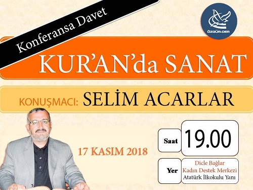 Siverek'te Kur'an da sanat konferansı düzenlenecek