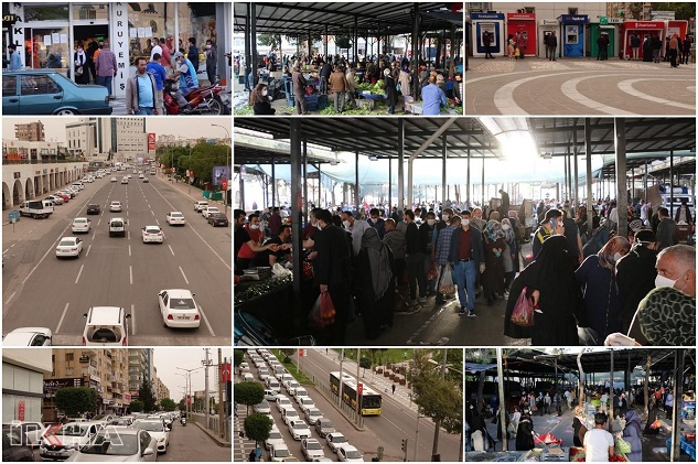 Sokağa çıkma yasağı öncesi pazar ve caddelerde yoğunluk yaşanıyor
