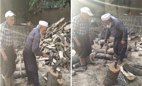 43 yıldır odun kırarak ekmeğini kazanıyor
