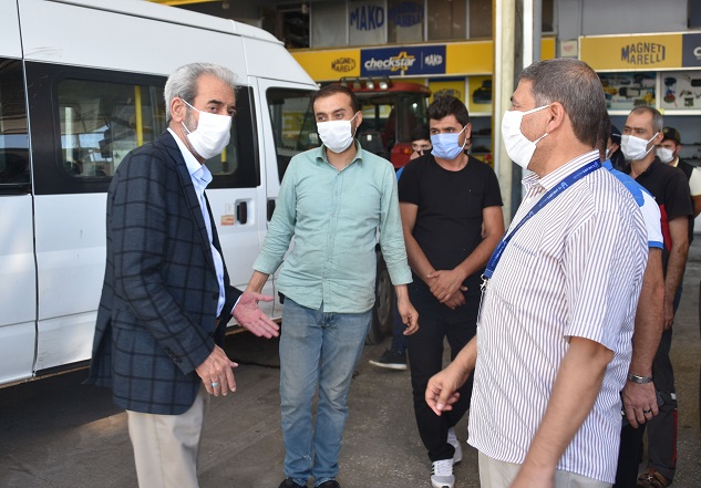 Siverek'te Kaymakam ve Belediye Başkanından maske denetimi