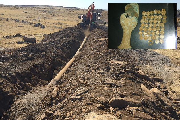 Siverek'te kazı çalışmalarında içi sikke dolu küp bulundu