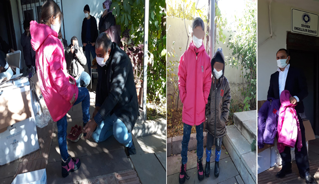 Siverek'te 100 engelli çocuğa mont ve bot yardımında bulunuldu
