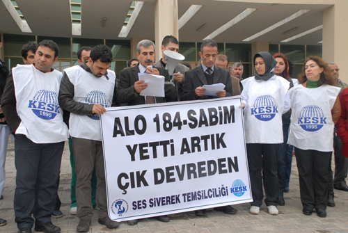  SİVEREK'TE  184 SABİM HATTI ALKIŞLARLA PROTESTO EDİLDİ.