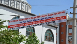 Ayvanat Mahallesi Muhtarı'ndan Başkan Çakmak'a pankartlı teşekkür