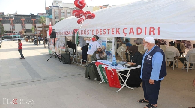 Şanlıurfa'da Mescid-i Aksa ve Kudüs'e destek için çadır kuruldu
