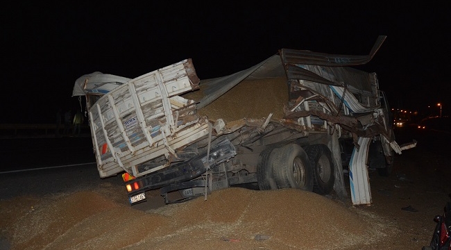 Siverek'te tahıl yüklü kamyon ile tır çarpıştı: 3 yaralı