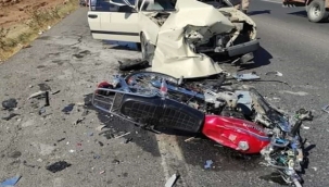 Suruç yolunda motosiklet ile otomobil çarpıştı: Bir ölü 2 yaralı