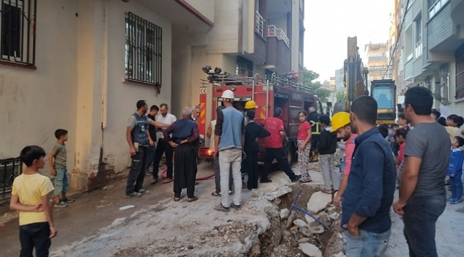 Dicle Mahallesi'nde kazı çalışmaları sırasında yangın çıktı