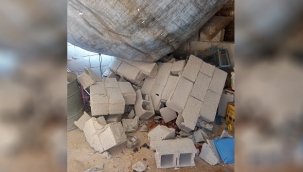 Üzerine duvar devrilen kadın yaralandı