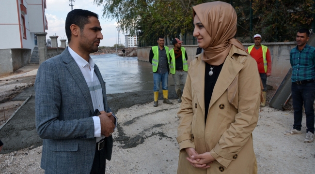 Başkan Ayşe Çakmak devam eden üst yapı çalışmalarını inceledi