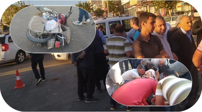 Motosiklet ile kamyonet çarpıştı: Bir ağır yaralı