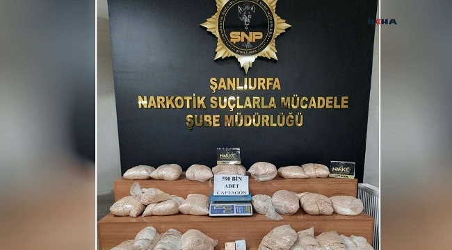 Şanlıurfa'da bir depoda 590 bin adet uyuşturucu hap ele geçirildi