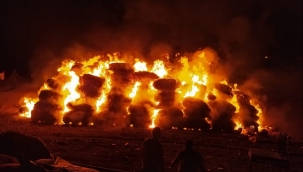 Siverek'te pamuk tarlasında çıkan yangında 25 ton pamuk zarar gördü