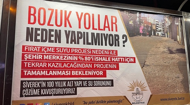Siverek Belediyesi bozuk yolların neden yapılmadığını açıkladı