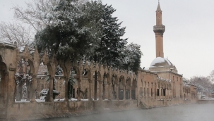 Şanlıurfa'nın simgesi Balıklıgöl kar ile güzelleşti