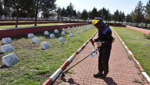 Siverek Şehitliğinde bakım ve temizlik çalışması yapıldı