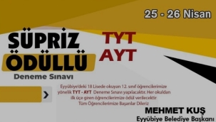 Eyyübiye Belediyesi'nden binlerce öğrenciye ödüllü deneme sınavı