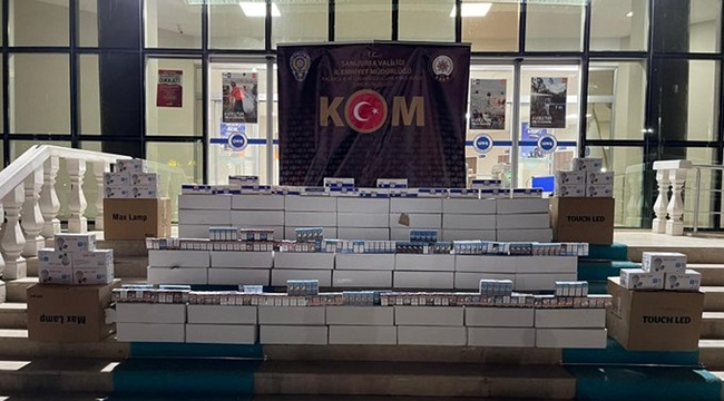 Şanlıurfa'da gümrük kaçağı sigara ve ampul ele geçirildi
