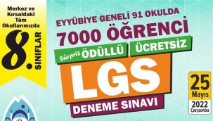 Eyyübiye Belediyesi'nden 7 bin öğrenciye ödüllü LGS denemesi
