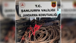 Siverek'te yol kontrolünde çalıntı elektrik kablosu ele geçirildi