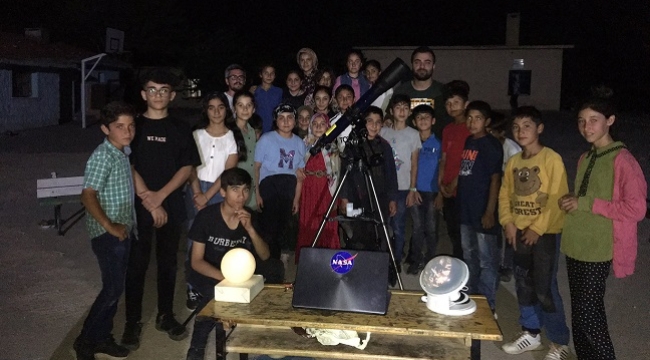 Siverek'te öğrenciler teleskopla ay ve gezegenleri inceledi