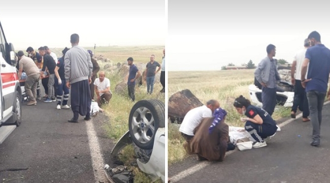 Siverek'te otomobil takla atarak devrildi: 2 bayan öğretmen yaralandı
