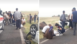 Siverek'te otomobil takla atarak devrildi: 2 bayan öğretmen yaralandı