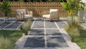 Bahçeler QUA Granite'in Vitoria Anthracite ürünü ile yenileniyor