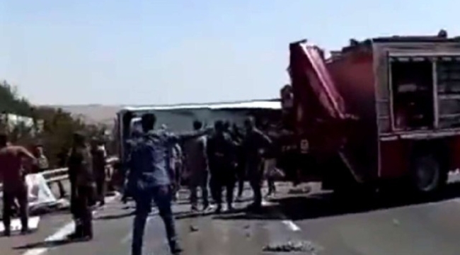 Gaziantep oto yolunda fecl kaza: 15 ölü, 22 yaralı 