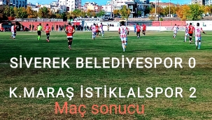 Siverek Belediyespor 0 -2 K.Maraş İstiklalspor