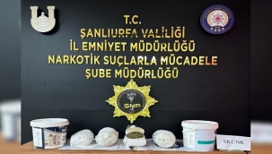 Urfa'da boya kutularının içinde gizlenmiş uyuşturucu ele geçirildi