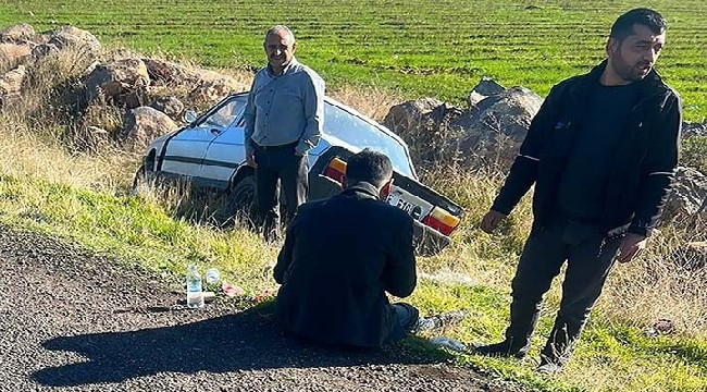 Siverek'te otomobil şarampole yuvarlandı: 1 yaralı 