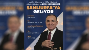 Bakan Bozdağ Şanlıurfa'ya geliyor