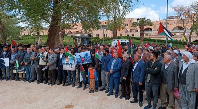 İşgalci siyonistlerin saldırıları Urfa'da protesto edildi