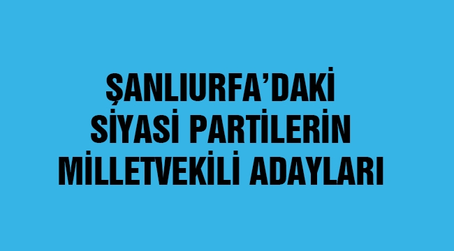 Şanlıurfa'da seçime giren partilerin milletvekili adayları