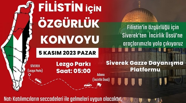 Siverek'ten Filistin için özgürlük konvoyu yola çıkacak