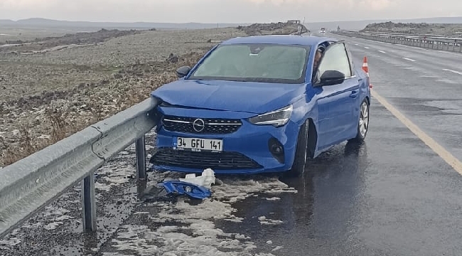 Siverek'te dolu yağışı 5 farklı kazaya neden oldu
