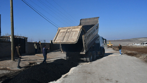 Yeni Hayvan Pazarı yolunda bakım ve onarım çalışması