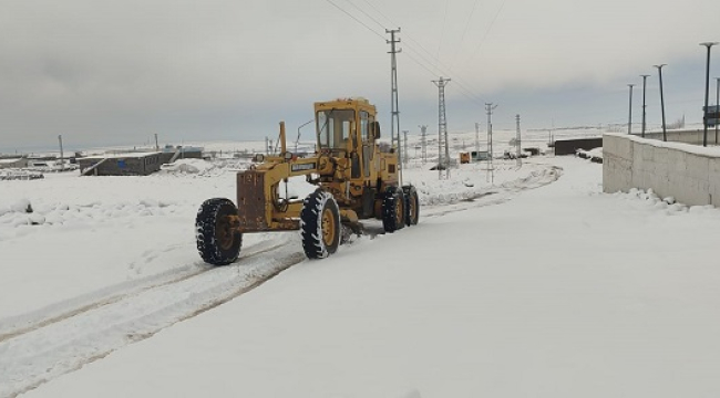 Siverek'te karla mücadele sürüyor: 250 kilometre yol kardan temizlendi