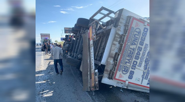 Siverek'te canlı hayvan yüklü Tır devrildi: 1 yaralı 