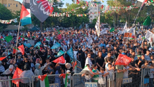 Siverek'te binlerce kişinin katıldığı Gazze Miting başladı 