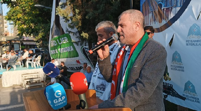 Siverek'te Gazze Mitingi: Şehitlerin Kanı Birbirine Karıştı, Gazze Hâlâ Direniyor